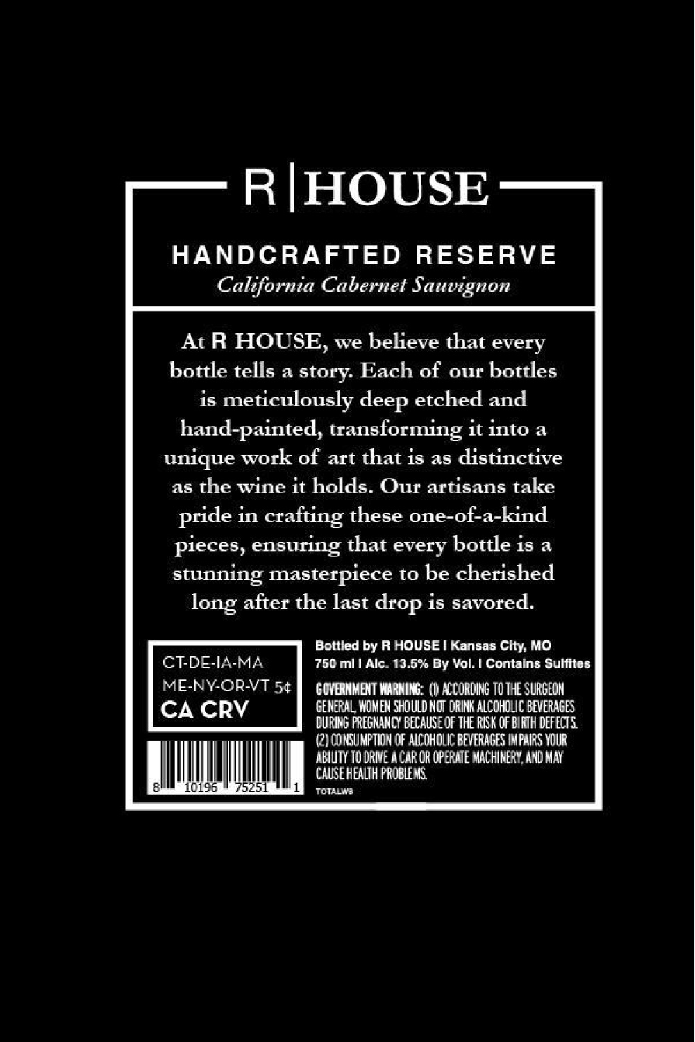 TABC label artwork for R House Holiday Tree Cabernet Sauvignon