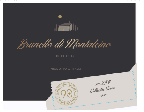 TABC label artwork for 90+ Cellars Lot 239 Brunello di Montalcino