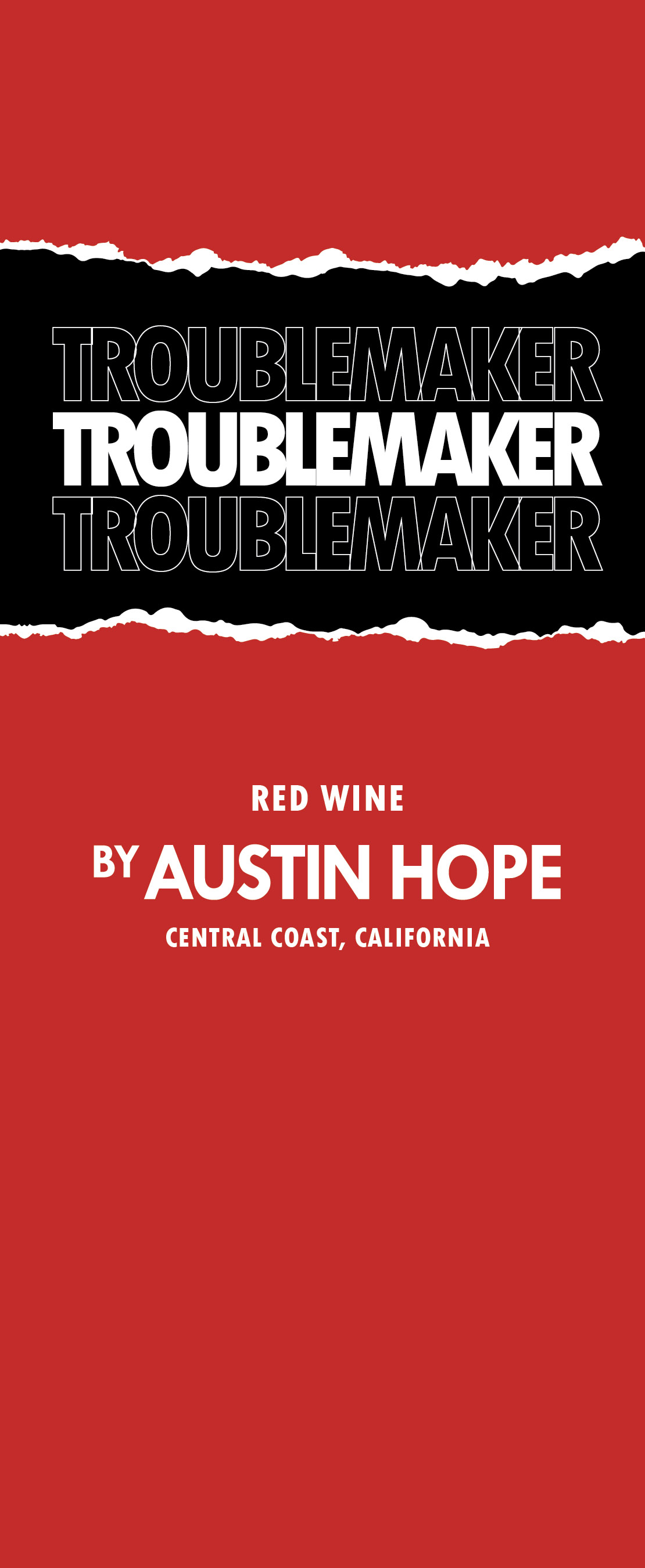 TABC label artwork for Troublemaker Red Wine