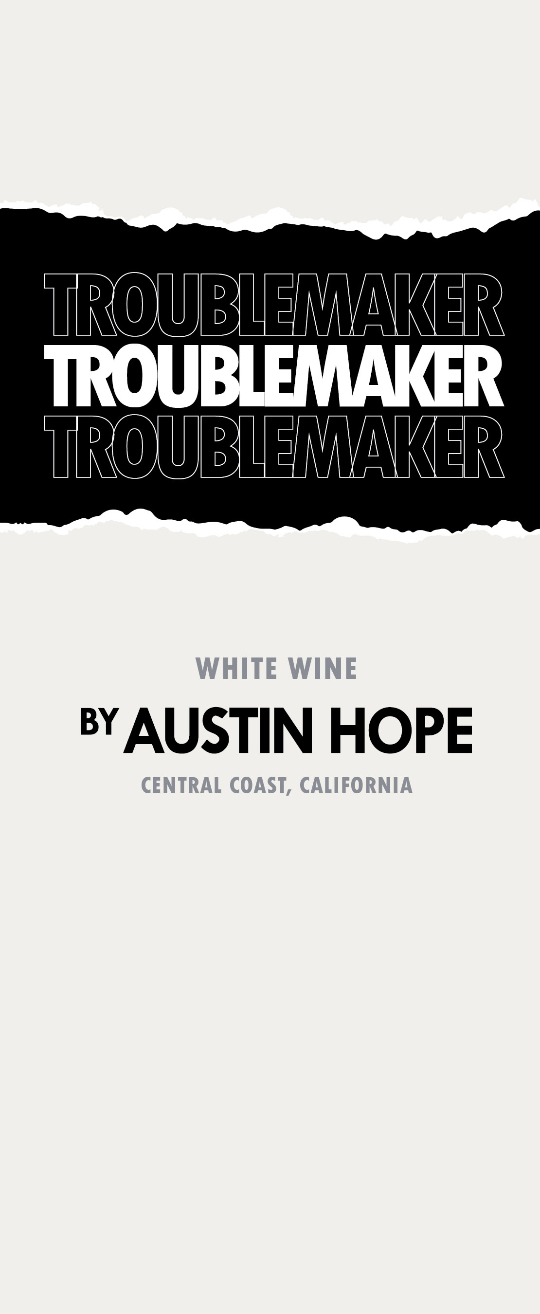 TABC label artwork for Troublemaker White Wine