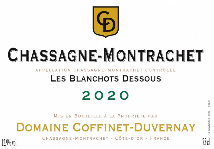TABC label artwork for DOMAINE COFFINET-DUVERNAY LES BLANCHOTS DESSOUS