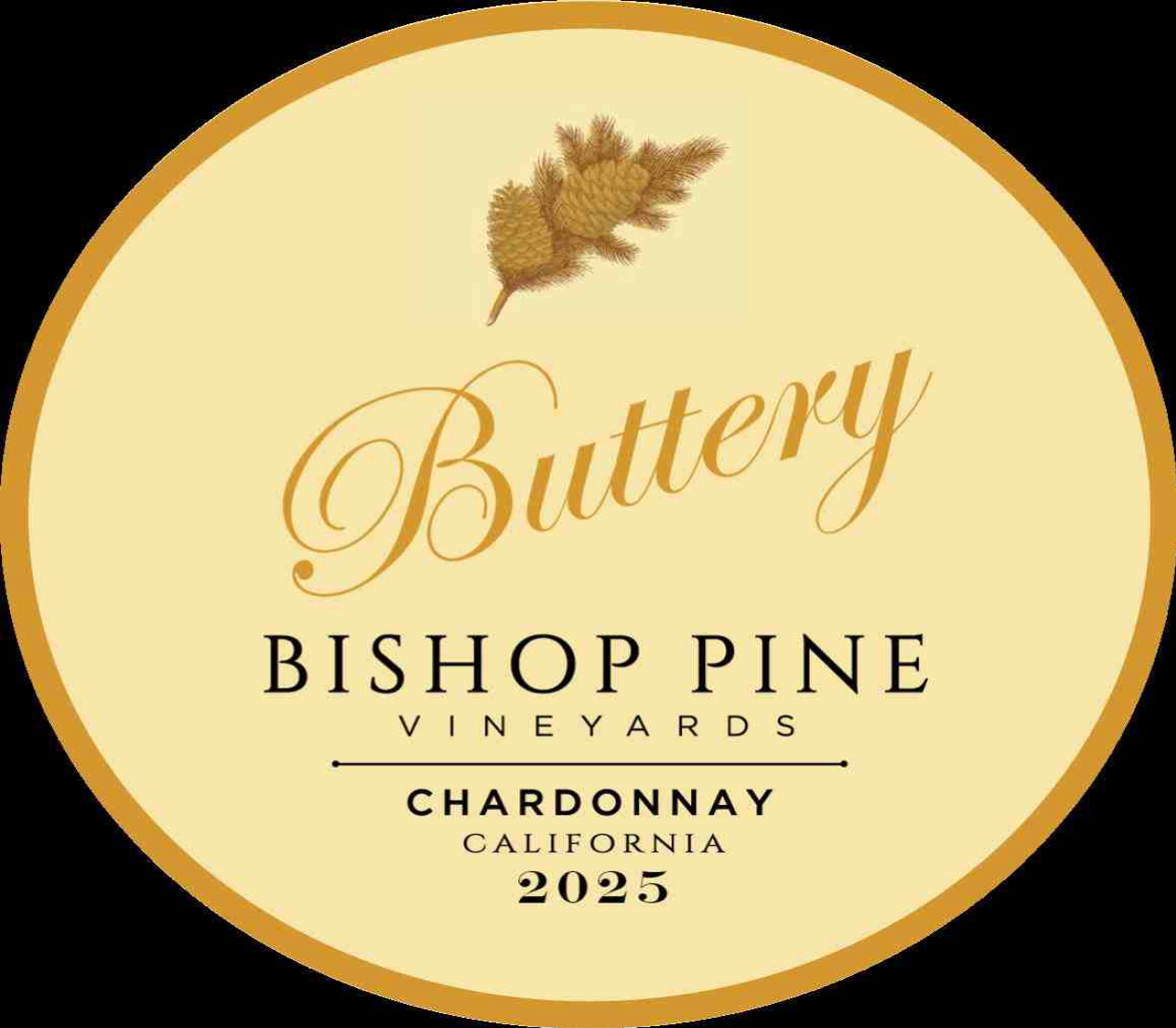 TABC label artwork for Bishop Pine Buttery Chardonnay