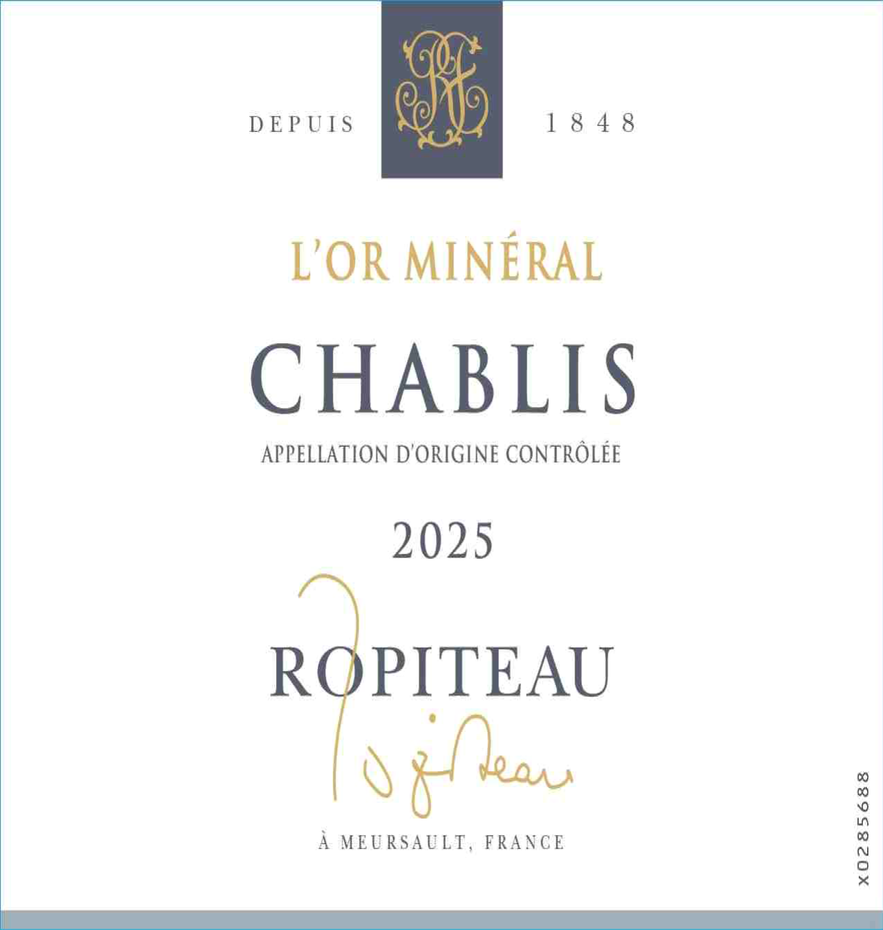 TABC label artwork for Ropiteau Chablis L'Or Mineral