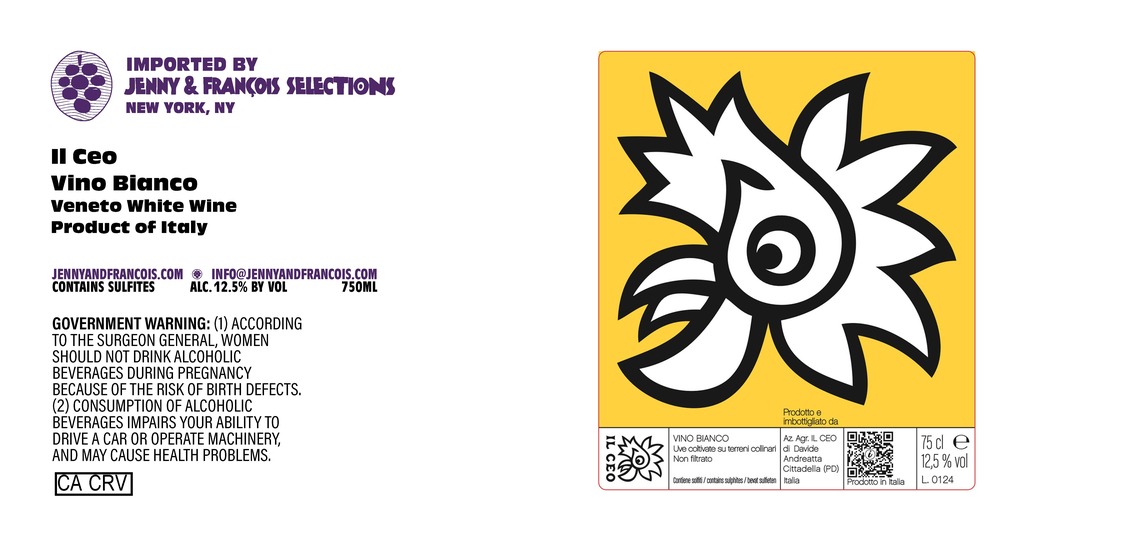 TABC label artwork for Il Ceo, Vino Bianco