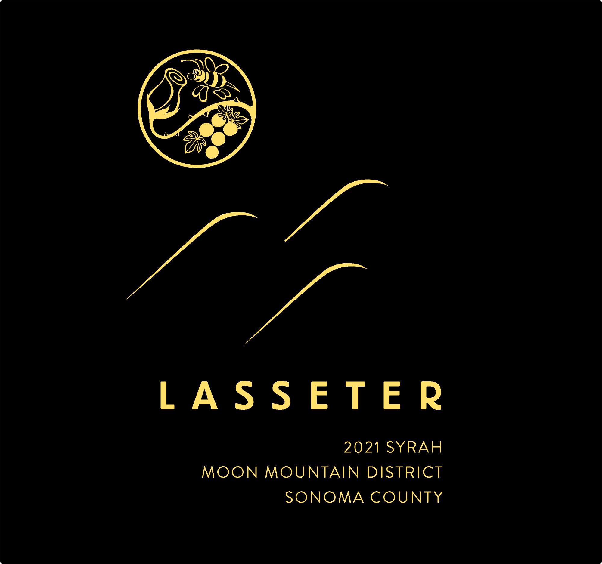 TABC label artwork for Lasseter Syrah, Moon Mountain District, Trinity Ridge Vineyard