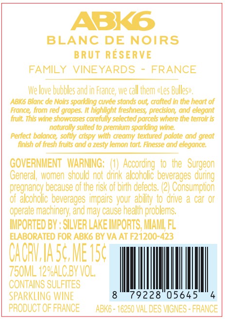 TABC label artwork for ABK6 Blanc De Noirs Brut Reserve
