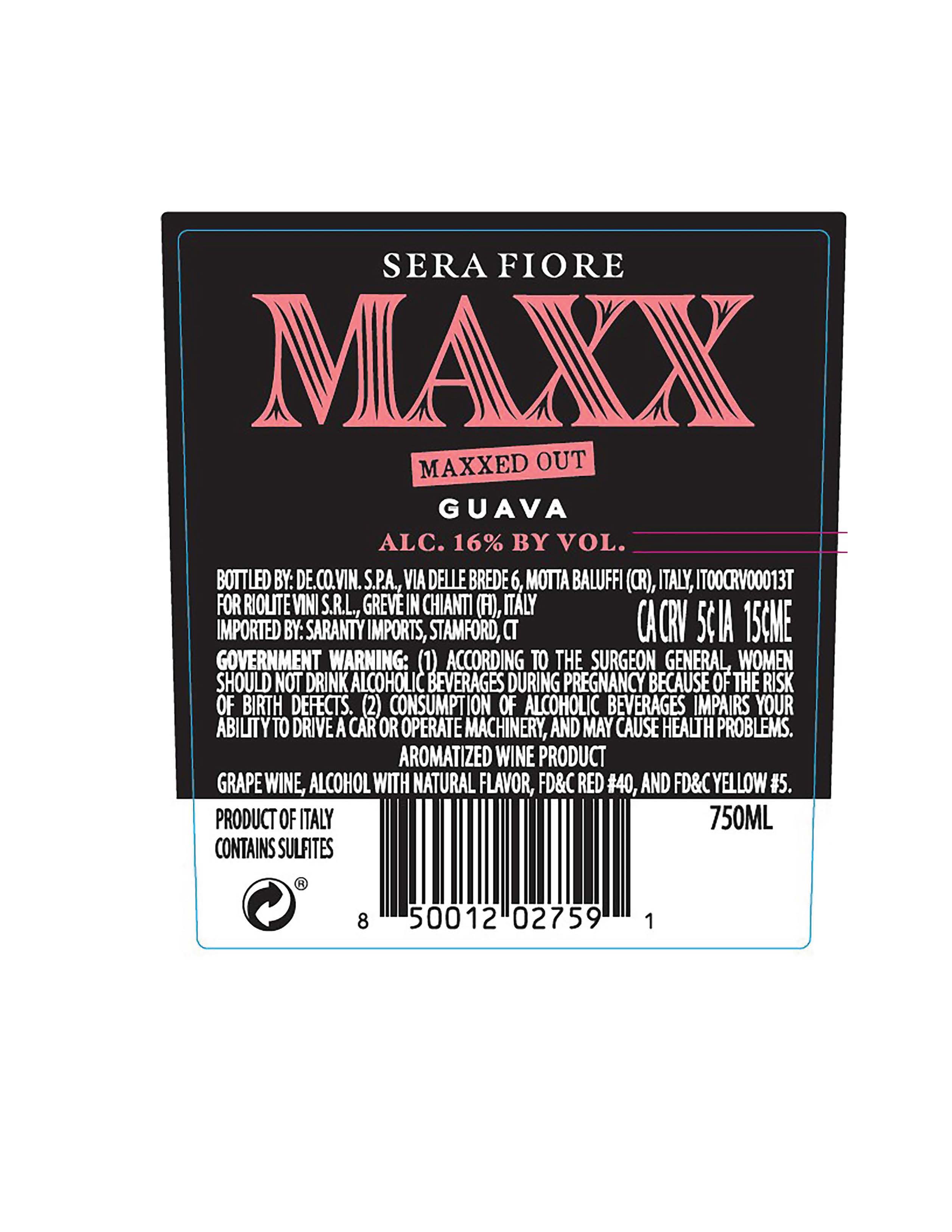 TABC label artwork for Sera Fiore MAXX Guava