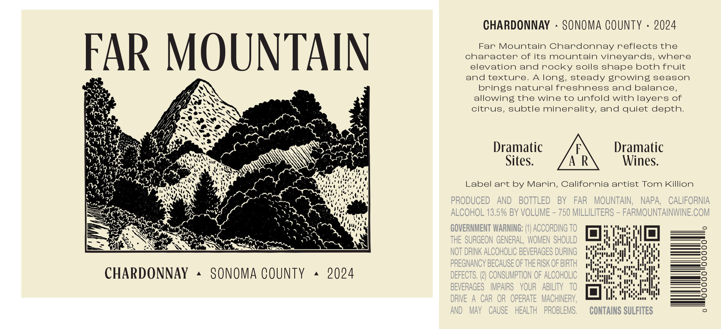 TABC label artwork for Far Mountain Chardonnay Sonoma County