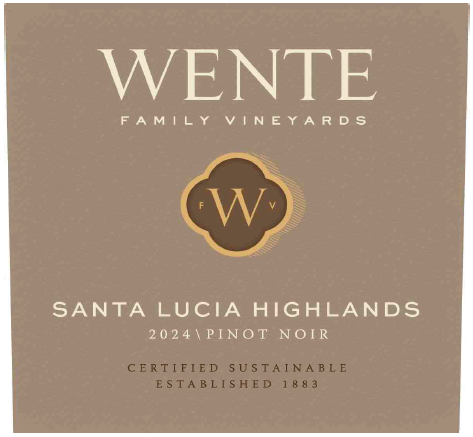 TABC label artwork for WENTE FAMILY VINEYARDS SANTA LUCIA HIGHLANDS PINOT NOIR