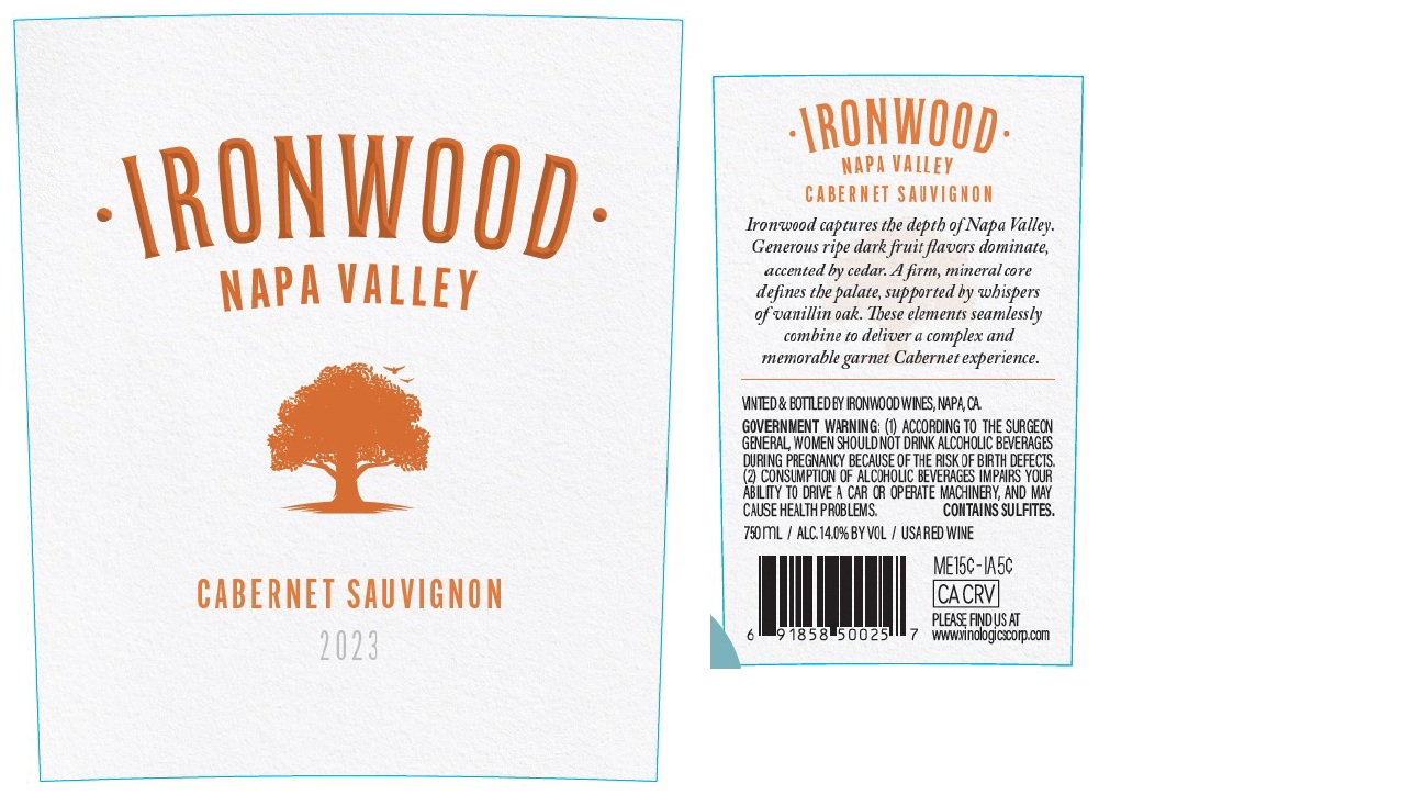 TABC label artwork for IRONWOOD NAPA VALLEY CABERNET SAUVIGNON