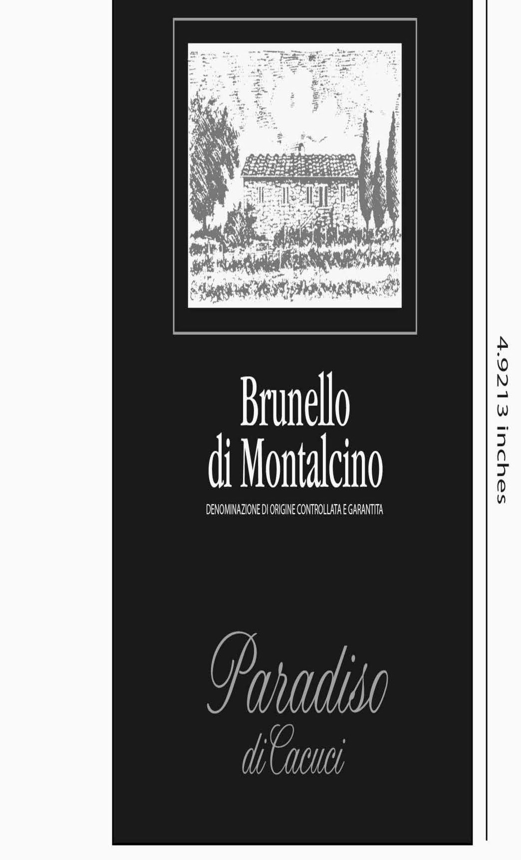 TABC label artwork for PARADISO DI CACUCI BRUNELLO DI MONTALCINO