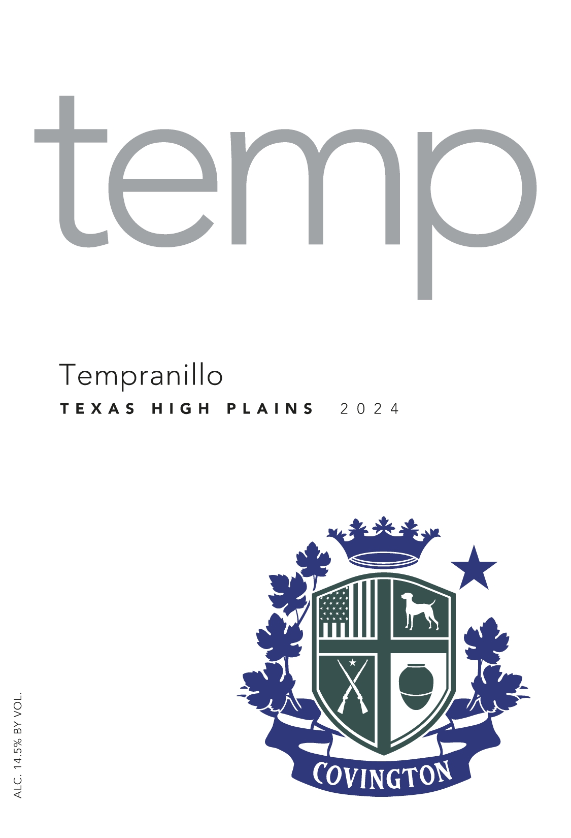 TABC label artwork for Covington Cellars Tempranillo
