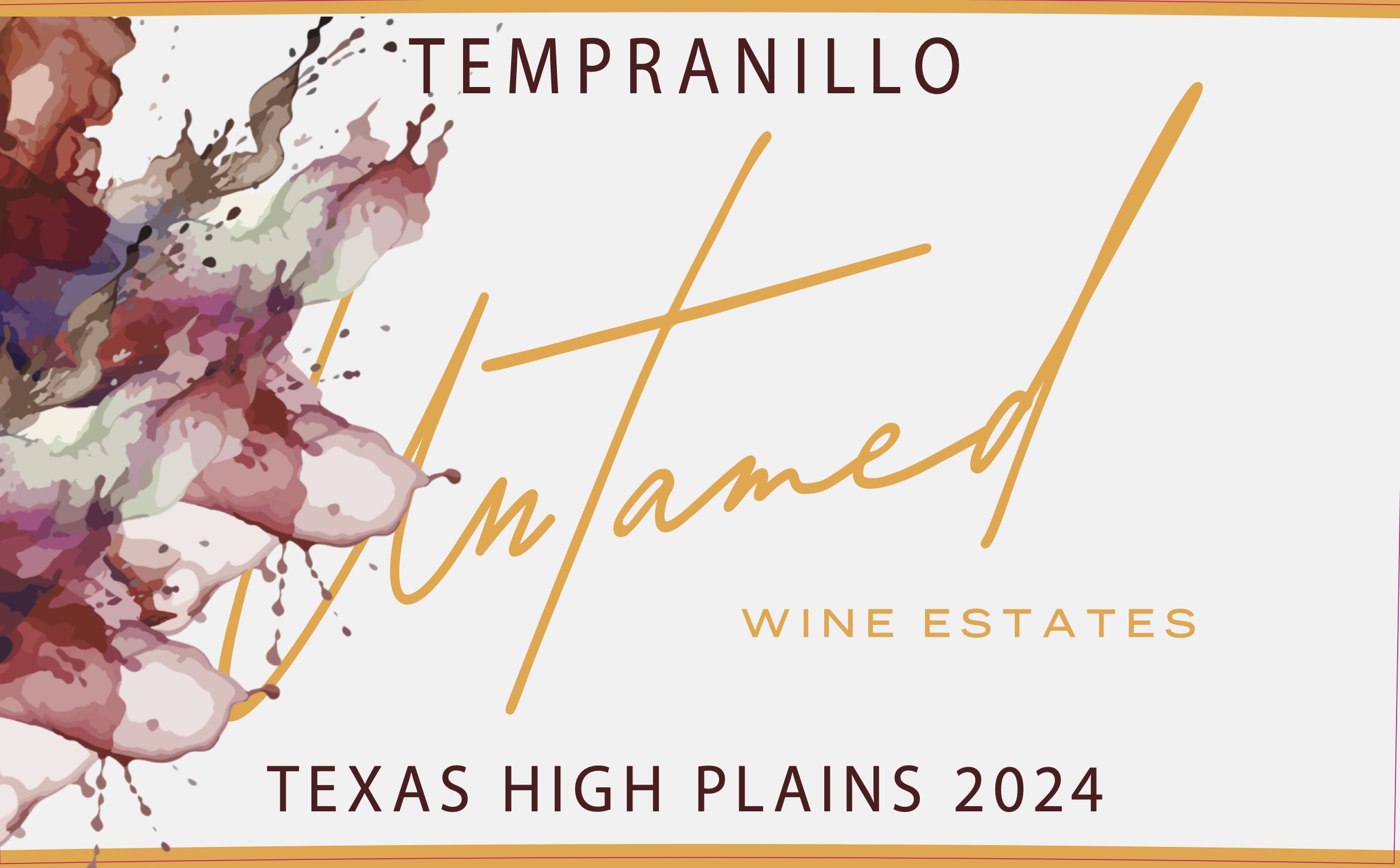 TABC label artwork for Untamed Wine Estates Tempranillo