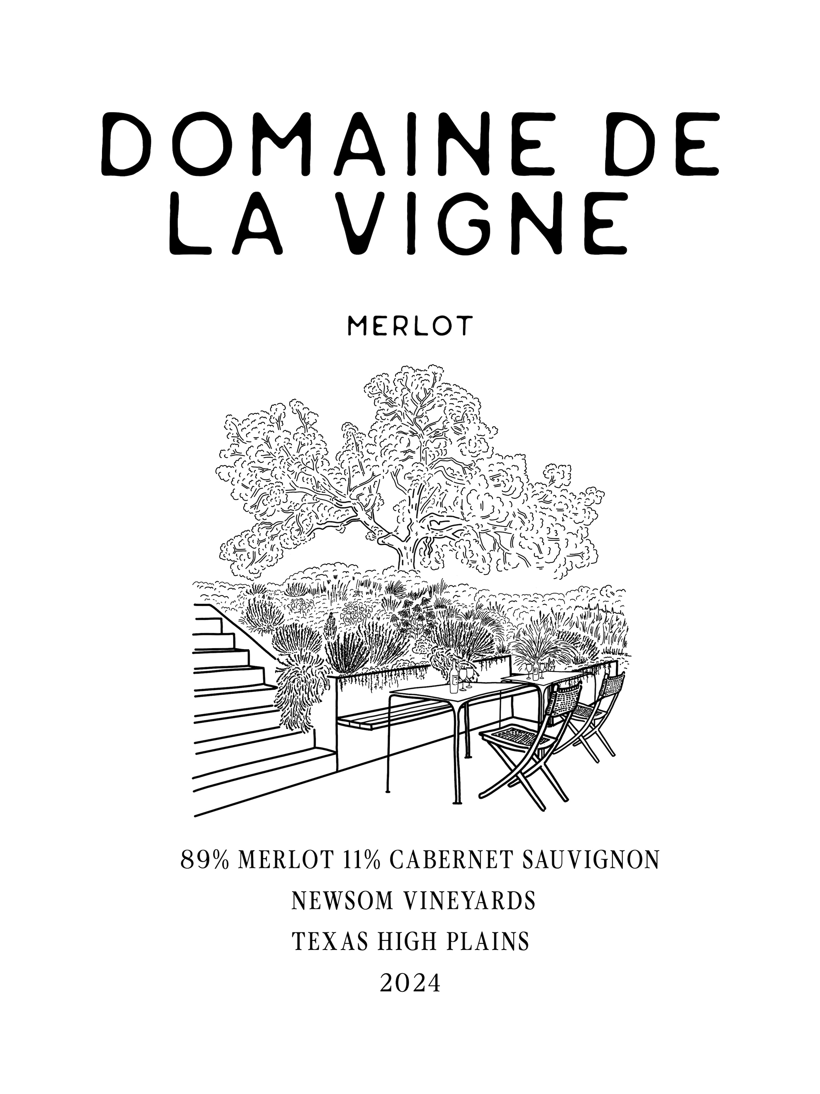 TABC label artwork for Domaine De La Vigne Merlot