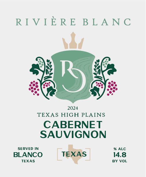 TABC label artwork for Riviere Blanc Cabernet Sauvignon Texas High Plains