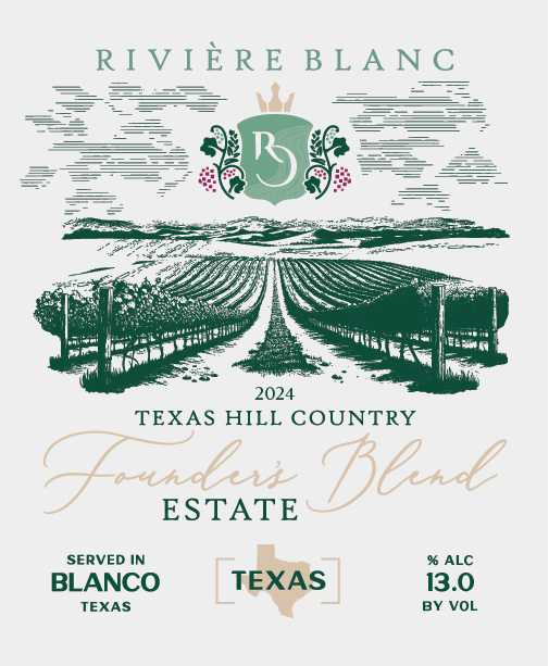TABC label artwork for Riviere blanc Founder blend