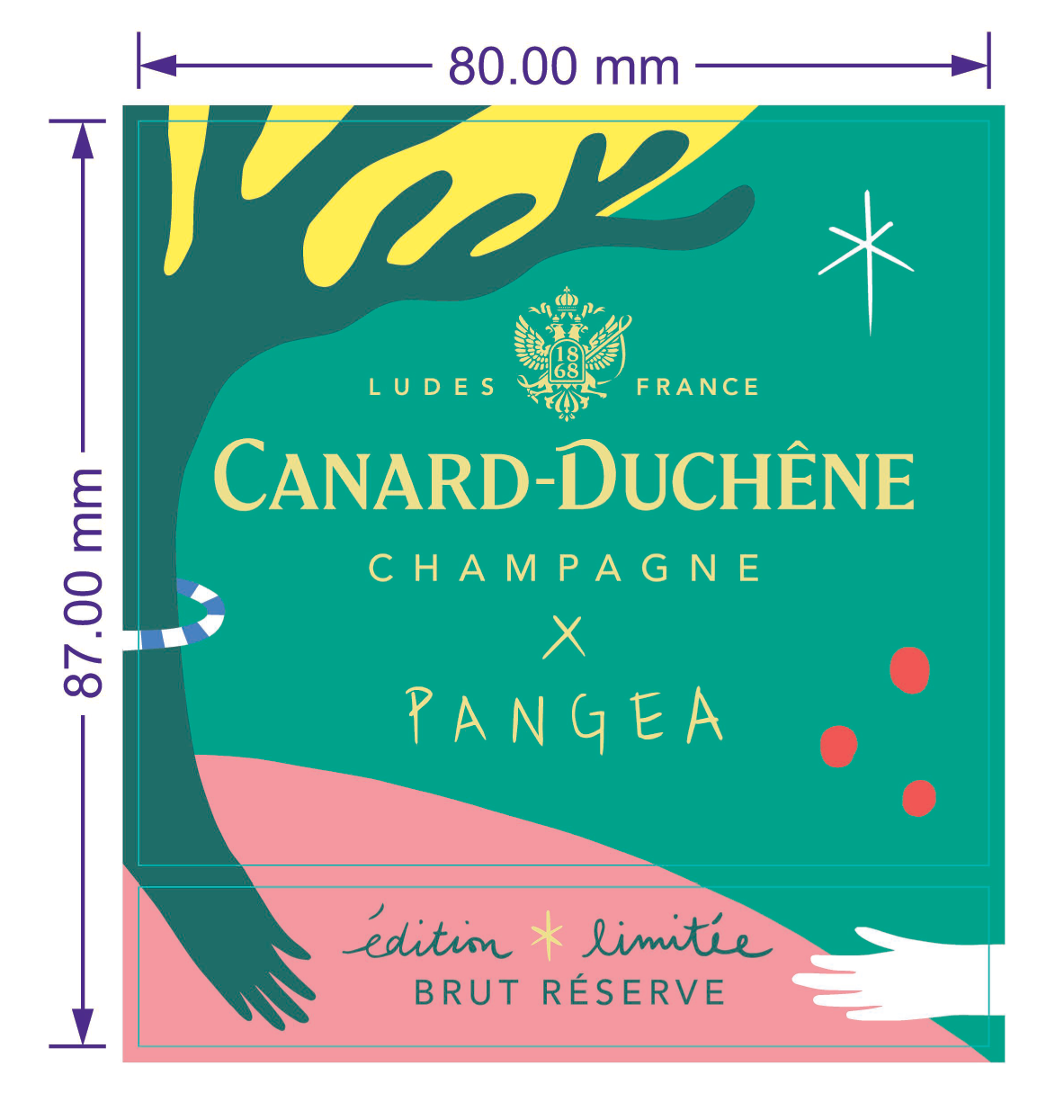TABC label artwork for Canard Duchene Pangea Champagne