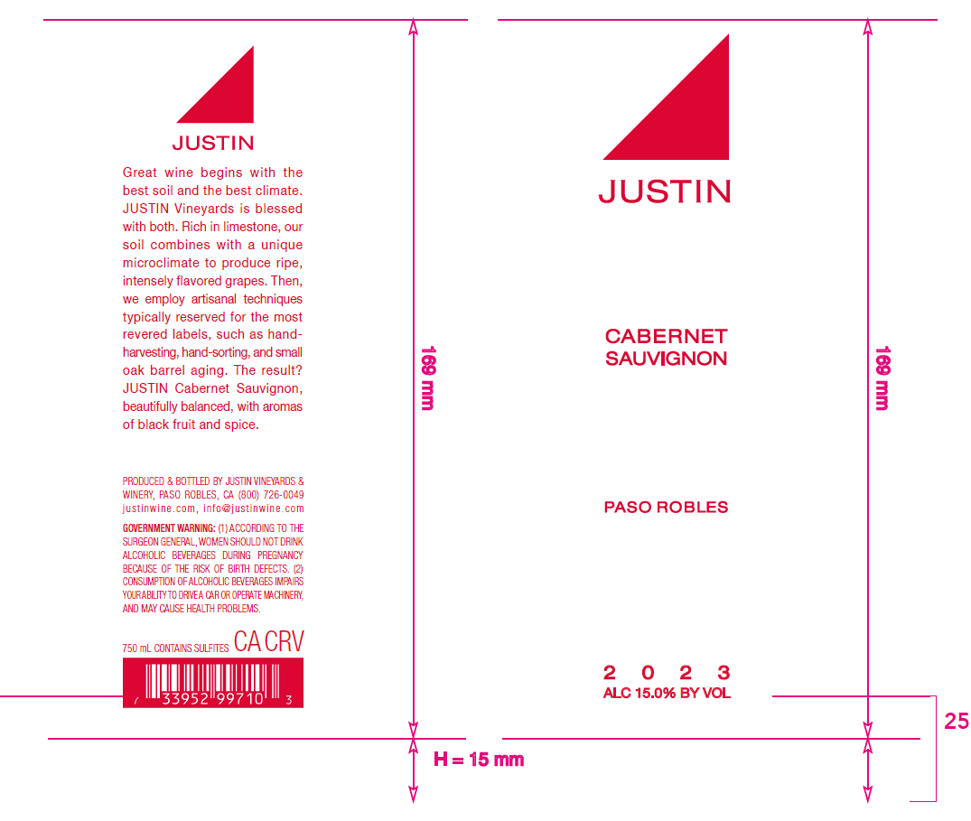 TABC label artwork for JUSTIN CABERNET SAUVIGNON