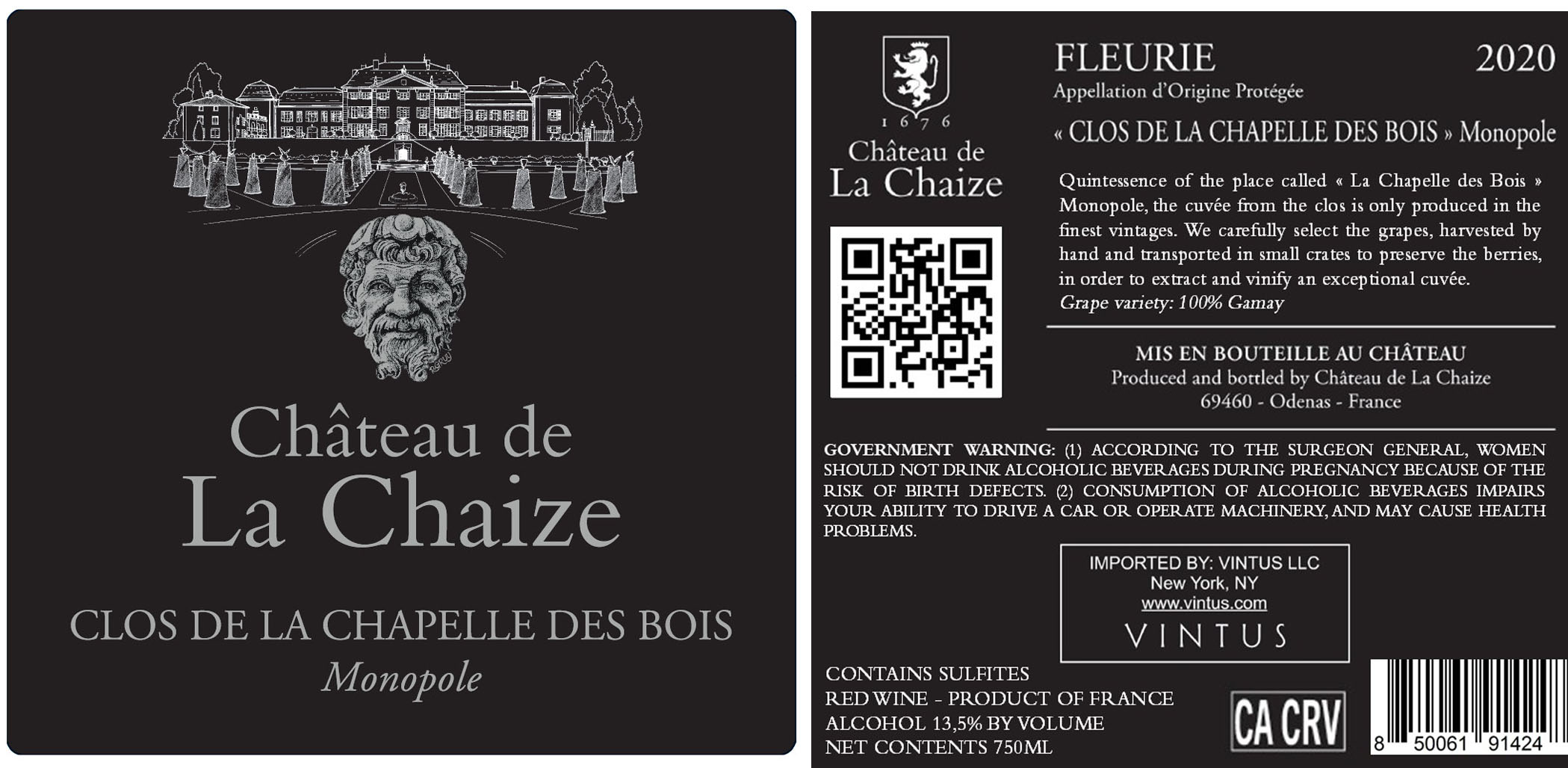TABC label artwork for Chateau de La Chaize Fleurie