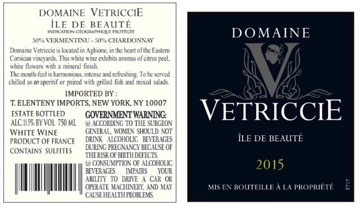 TABC label artwork for DOMAINE VETRICCIE