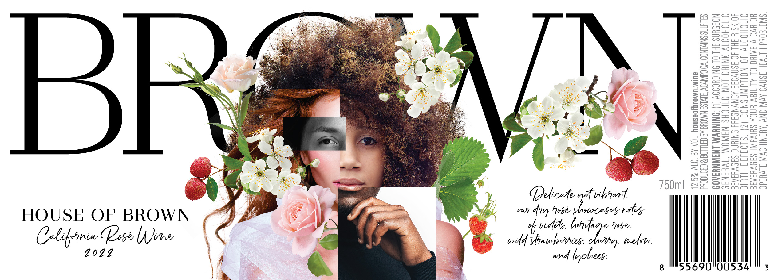 TABC label artwork for House Of Brown Rose