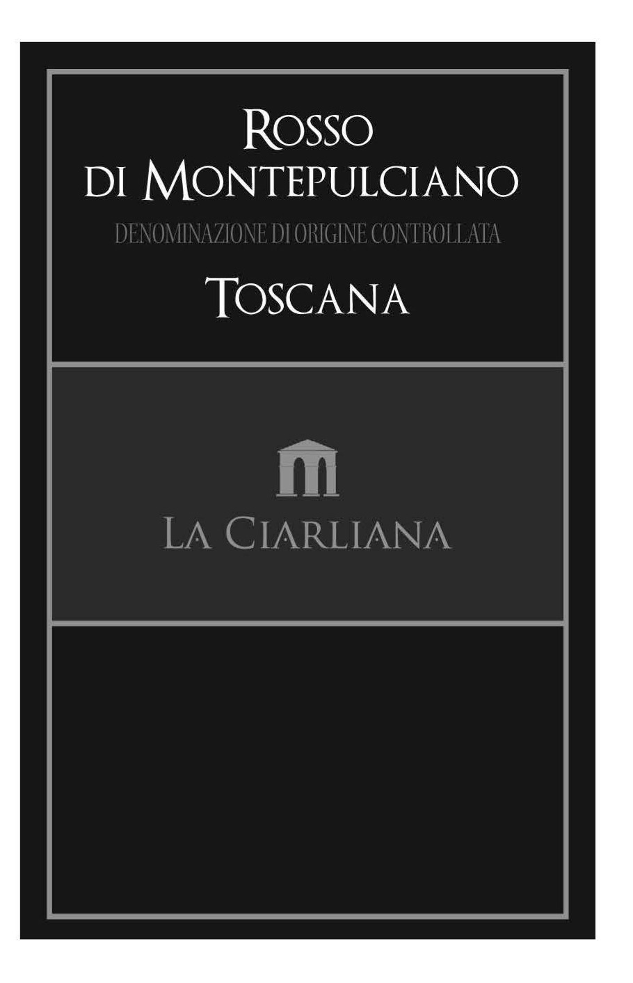 TABC label artwork for LA CIARLIANA ROSSO DI MONTEPULCIANO TOSCANA
