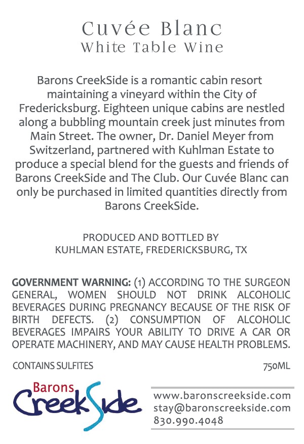 TABC label artwork for Cuvee Blanc