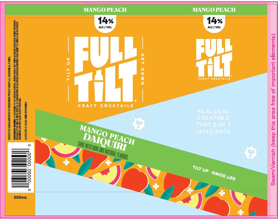 TABC label artwork for Full Tilt Mango Peach Daiquiri