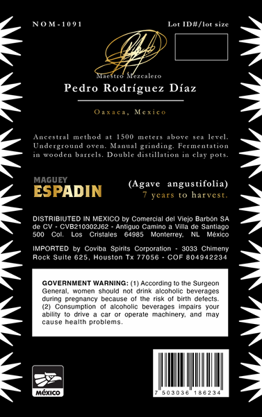 TABC label artwork for VIEJO BARBÓN MEZCAL ANCESTRAL REPOSADO ESPADIN