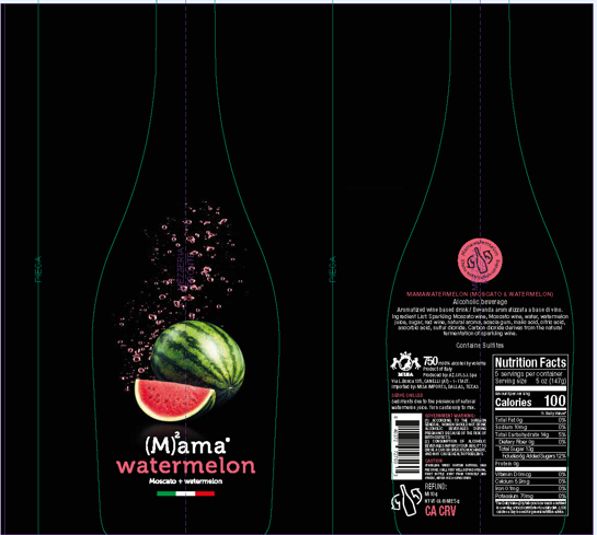 TABC label artwork for (M)AMAWATERMELON MOSCATO & WATERMELON