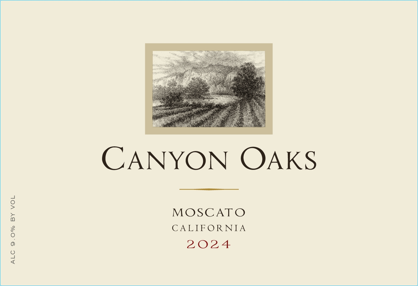 TABC label artwork for Canyon Oaks Moscato, California (254)