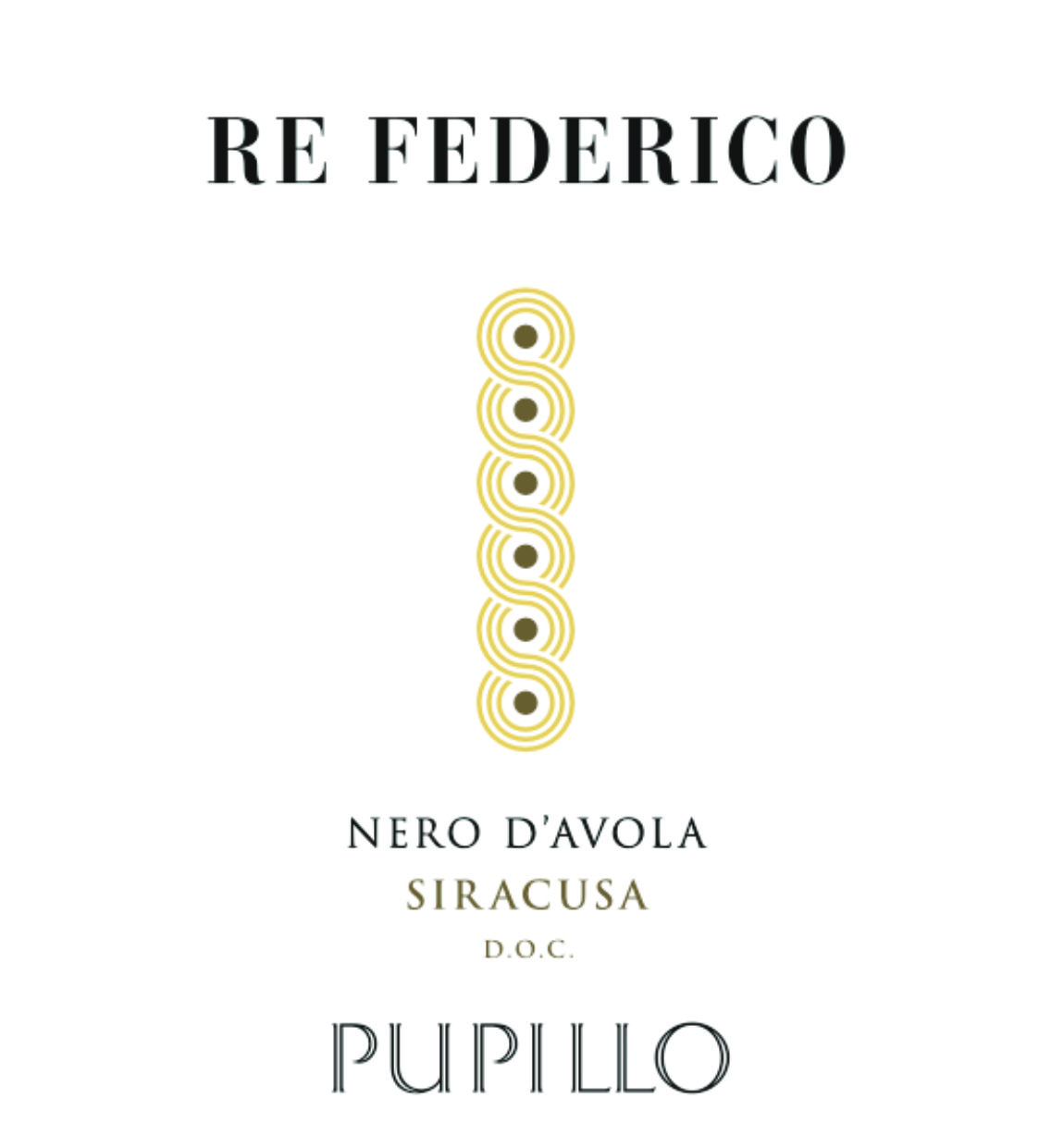 TABC label artwork for PUPILLO RE FEDERICO NERO D'AVOLA
