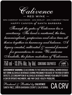 TABC label artwork for Calivence Anabelle