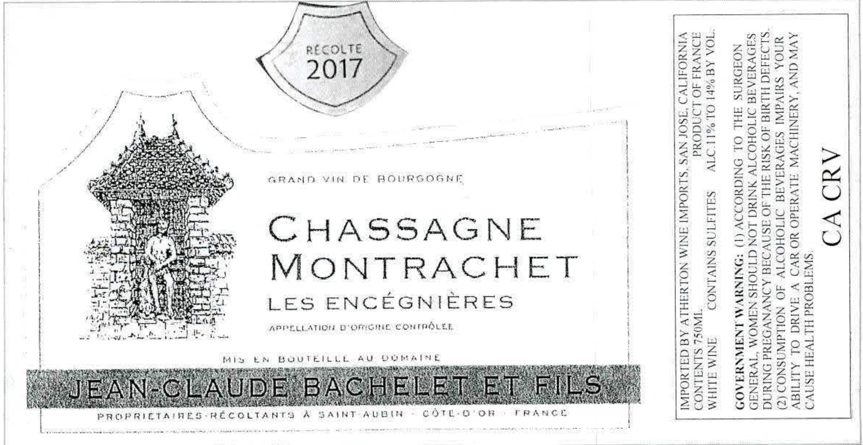 TABC label artwork for JEAN-CLAUDE BACHELET CHASSAGNE MONTRACHET LES ENCEGNIERES