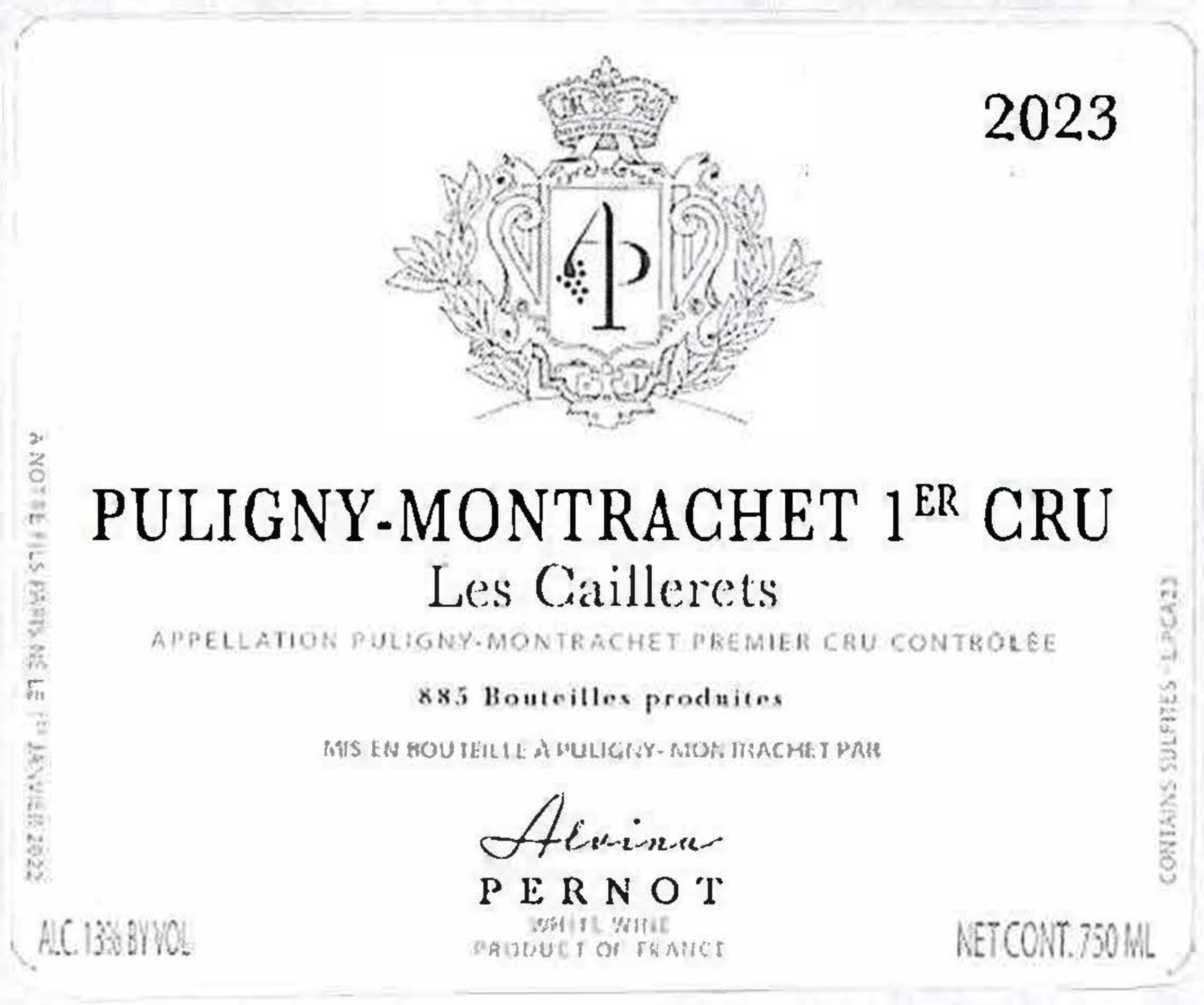TABC label artwork for ALVINA PERNOT PULIGNY-MONTRACHET LES CAILLERETS