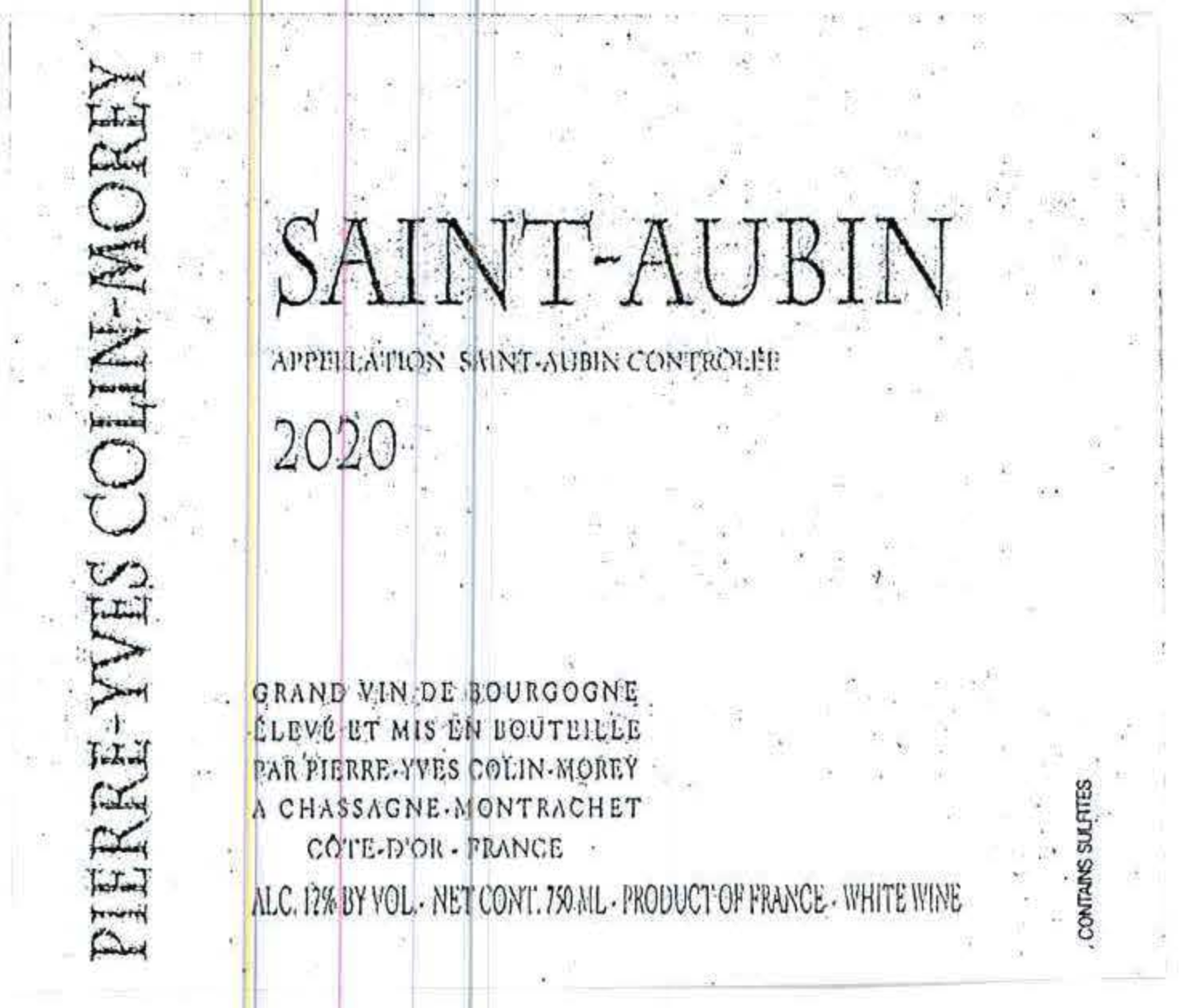 TABC label artwork for PIERRE-YVES COLIN-MOREY SAINT-AUBIN