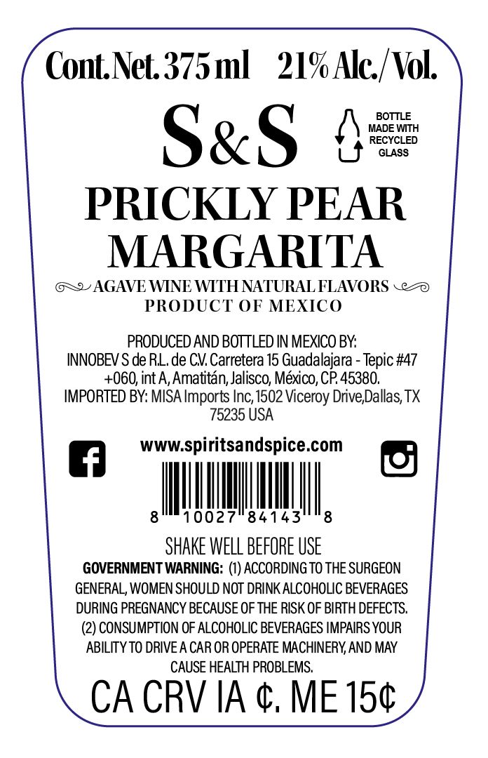 TABC label artwork for S & S PRICKLY PEAR MARGARITA