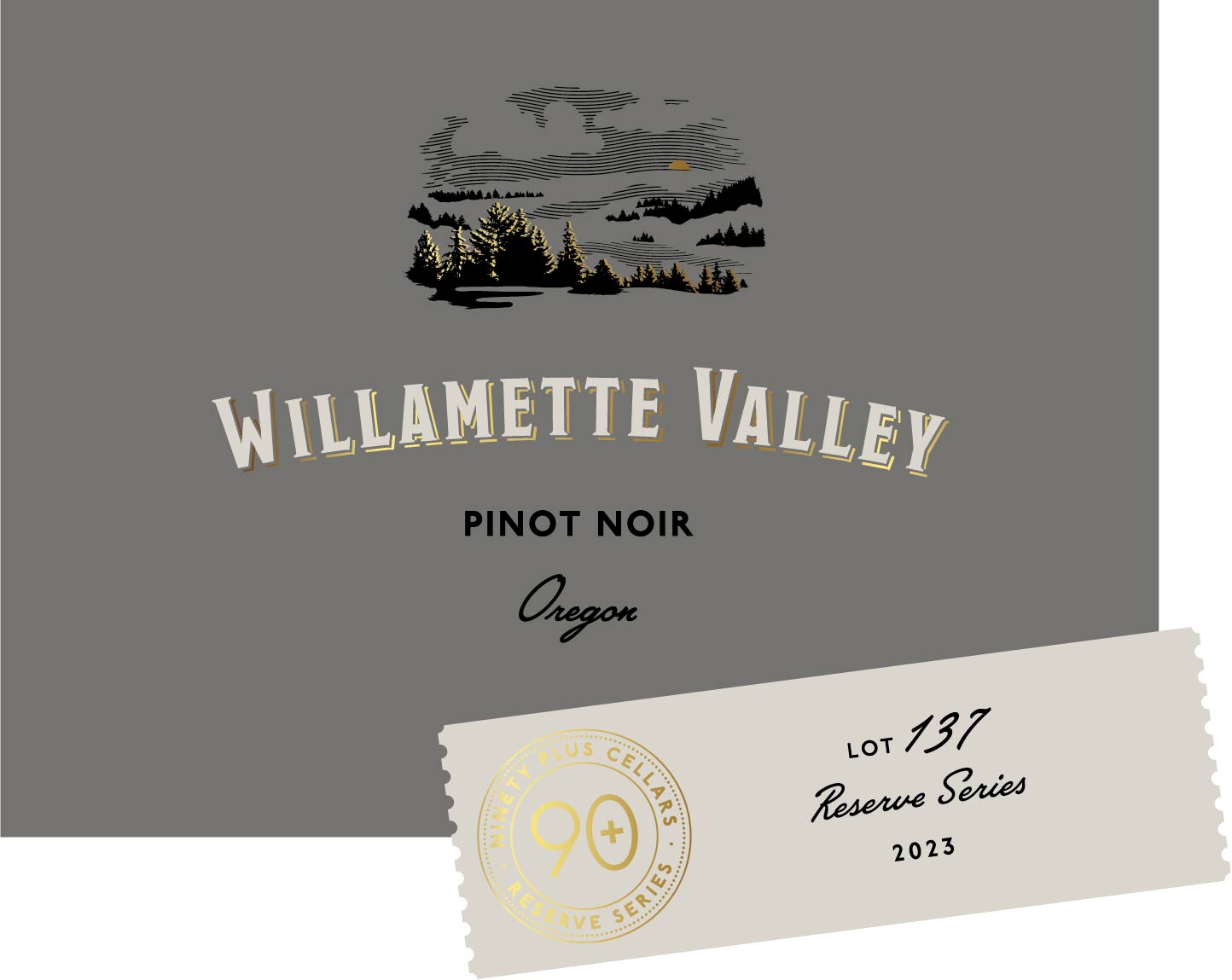 TABC label artwork for 90+ Cellars Lot 137 Pinot Noir Willamette Valley