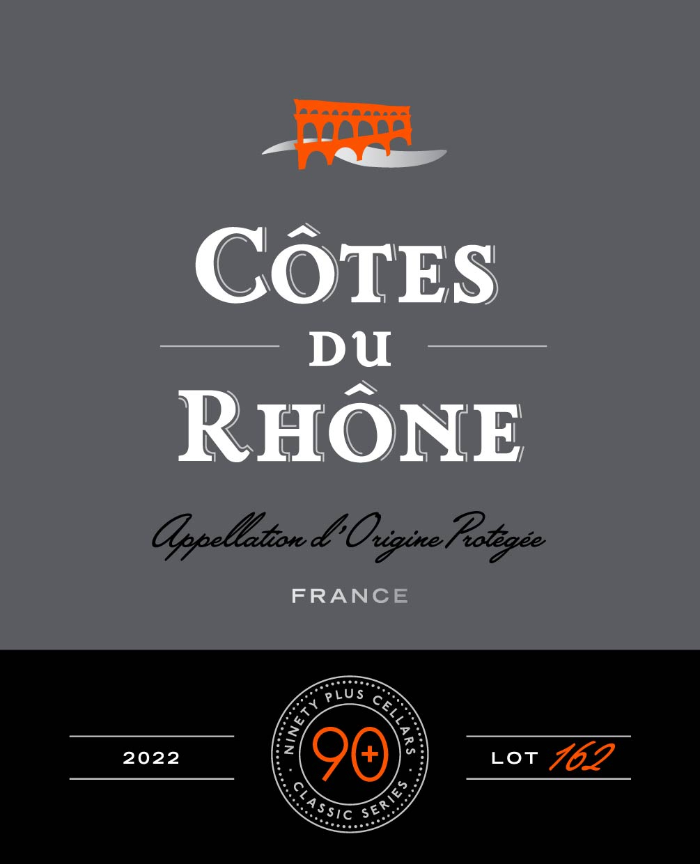 TABC label artwork for 90+ Cellars Lot 162 Cotes Du Rhone