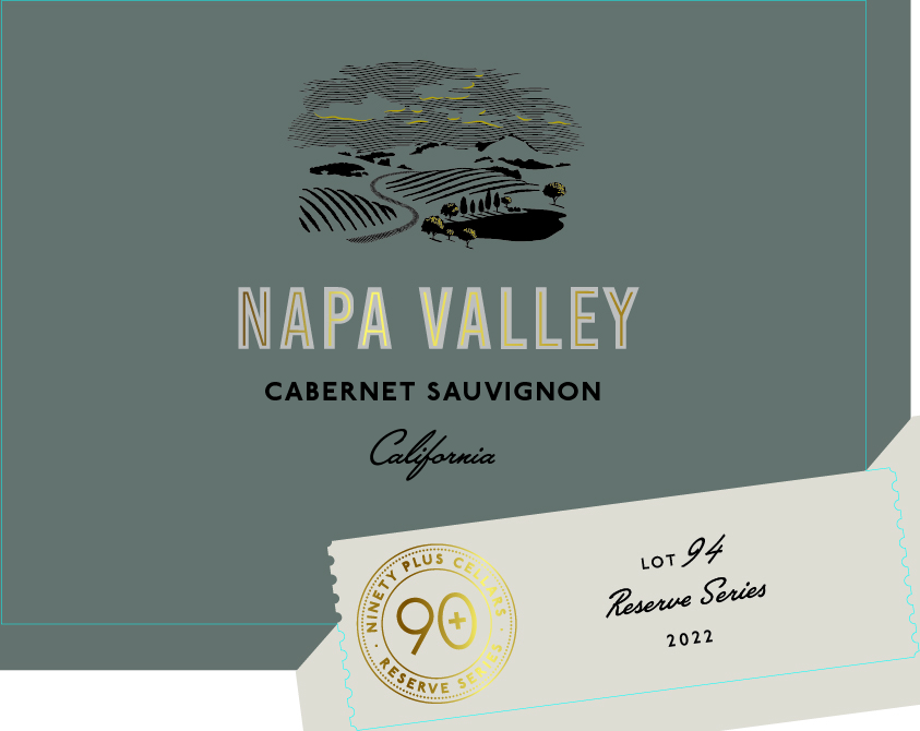 TABC label artwork for 90+ Cellars Lot 94 Cabernet Sauvignon Napa Valley