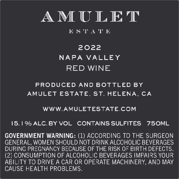 TABC label artwork for Amulet Estate Napa Valley Cabernet Sauvignon