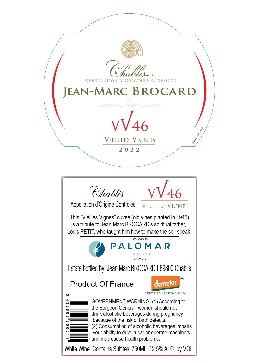 TABC label artwork for Jean-Marc Brocard Chablis Vieilles Vignes