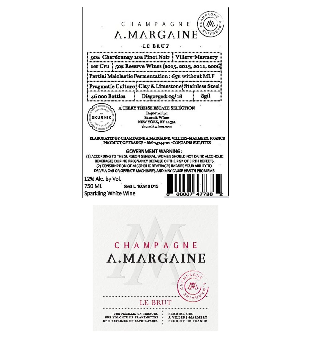 TABC label artwork for Champagne A. Margaine Le Brut 1er Cru Brut NV