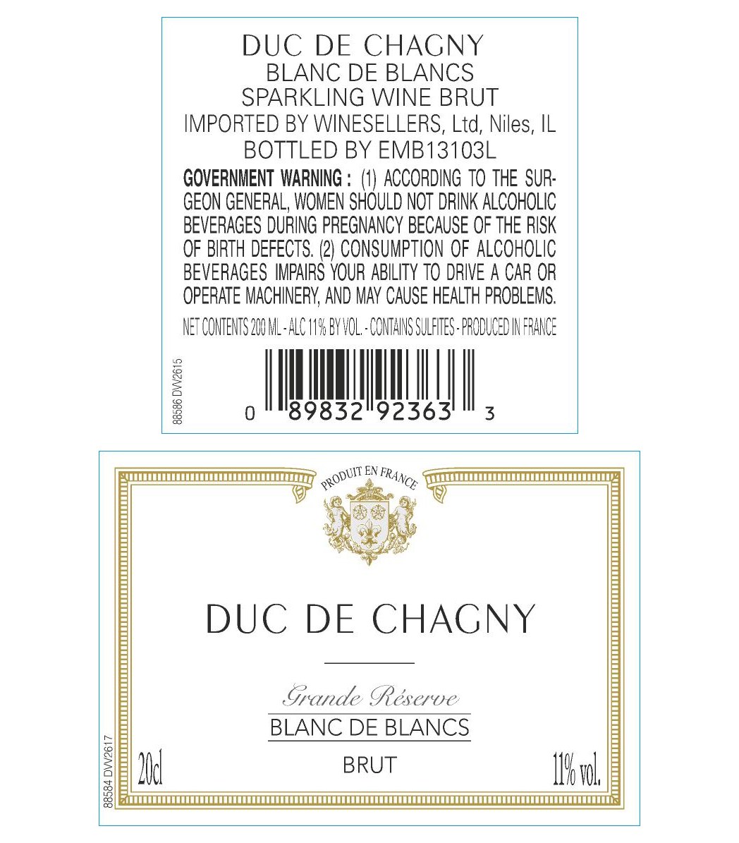 TABC label artwork for Duc de Chagny Brut NV Blanc De Blancs