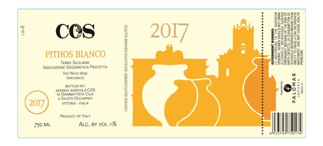 TABC label artwork for COS Pithos Bianco DOC (Anfora)