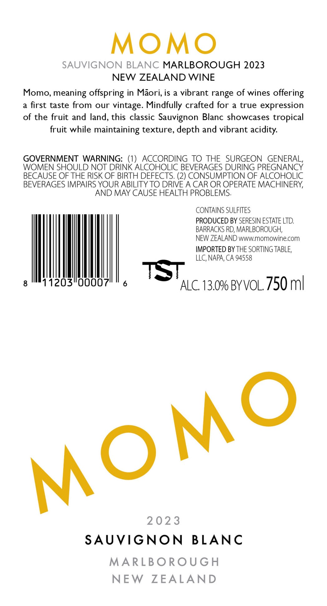 TABC label artwork for Momo Sauvignon Blanc Marlborough