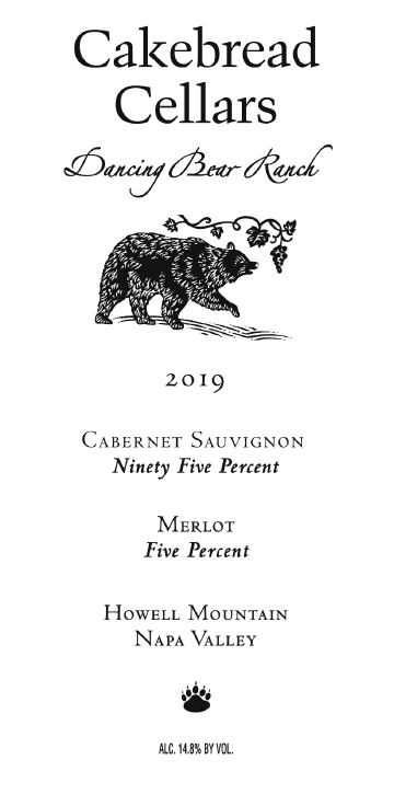 TABC label artwork for Cakebread Cabernet Sauvignon Blend Dancing Bear Ranch Reserve