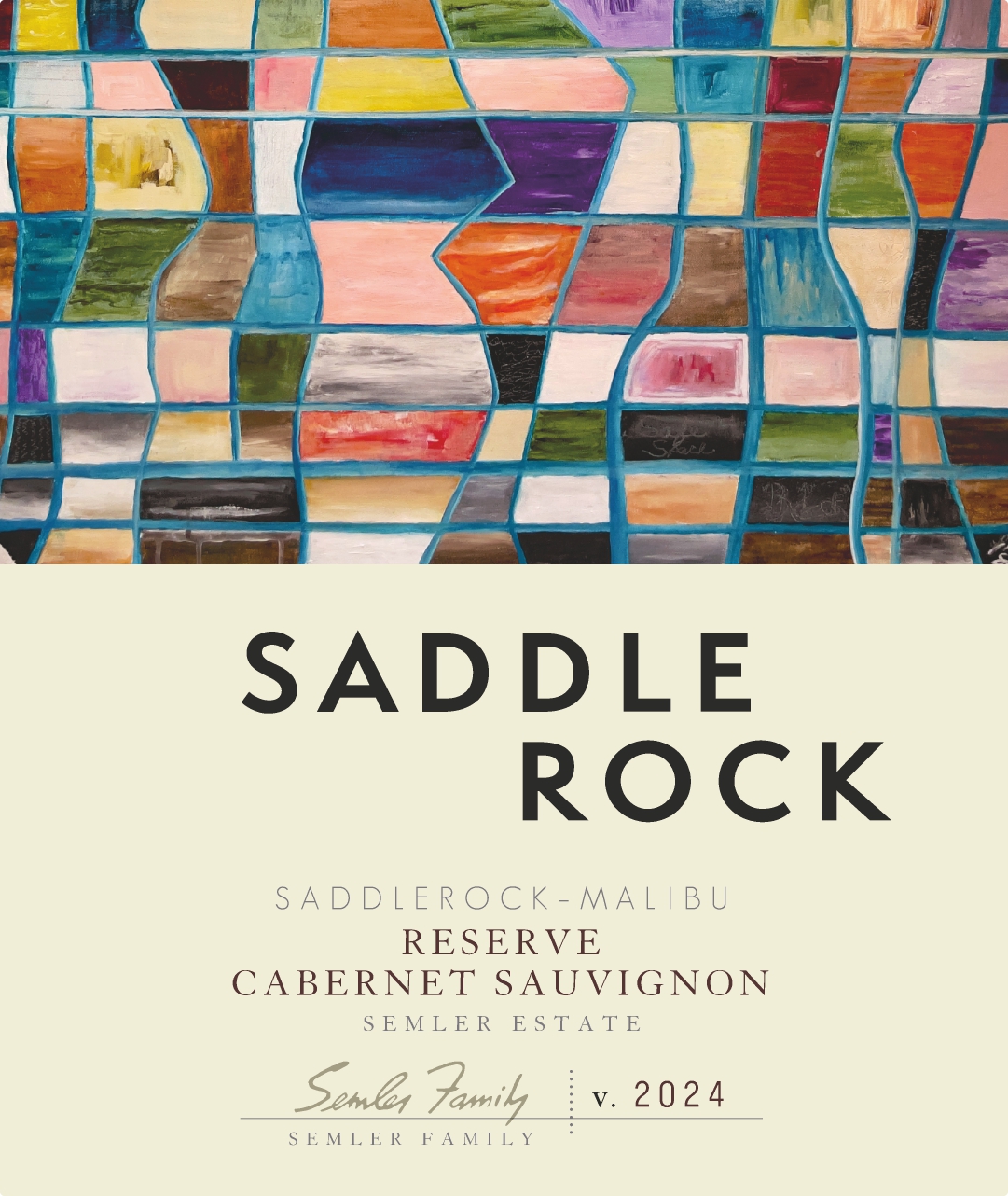 TABC label artwork for SADDLEROCK SEMLER MALIBU ESTATE RESERVE CABERNET SAUVIGNON