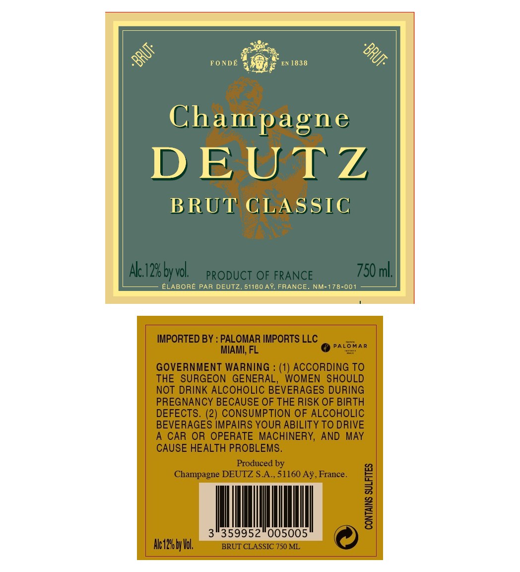 TABC label artwork for Champagne Deutz Brut Classic