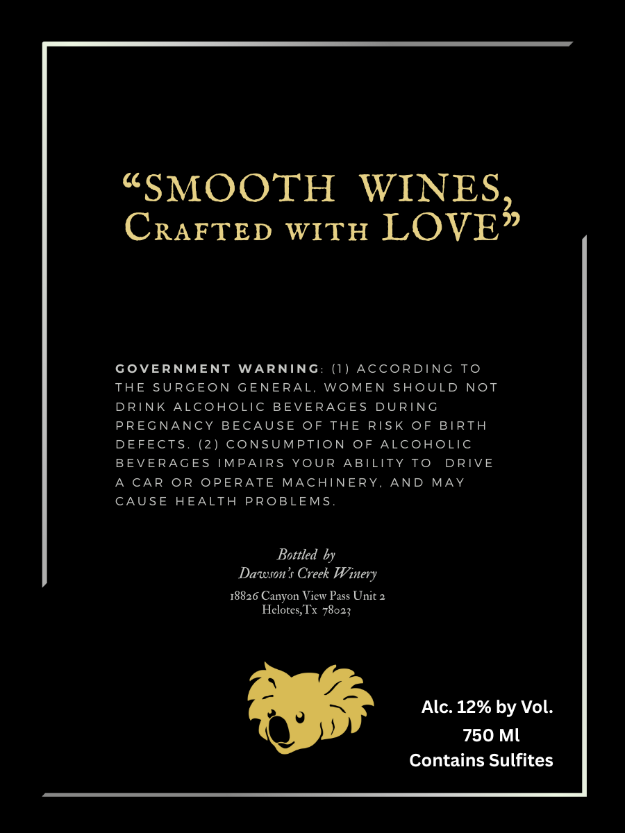 TABC label artwork for DAWSON'S CREEK WINERY RECKLESS RIESLING